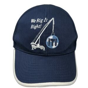 TAPP Snapback Blue White One Size We Rig It Right ITI Crane Logo Hat Structured